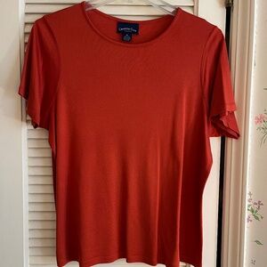 Charter Club Silk and Cotton Crew Neck Short Sleeve Sweater 1X